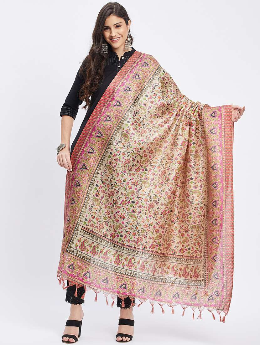 pink ikat dupatta