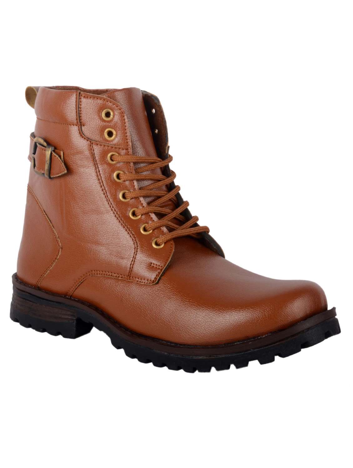 men tan lace up boots