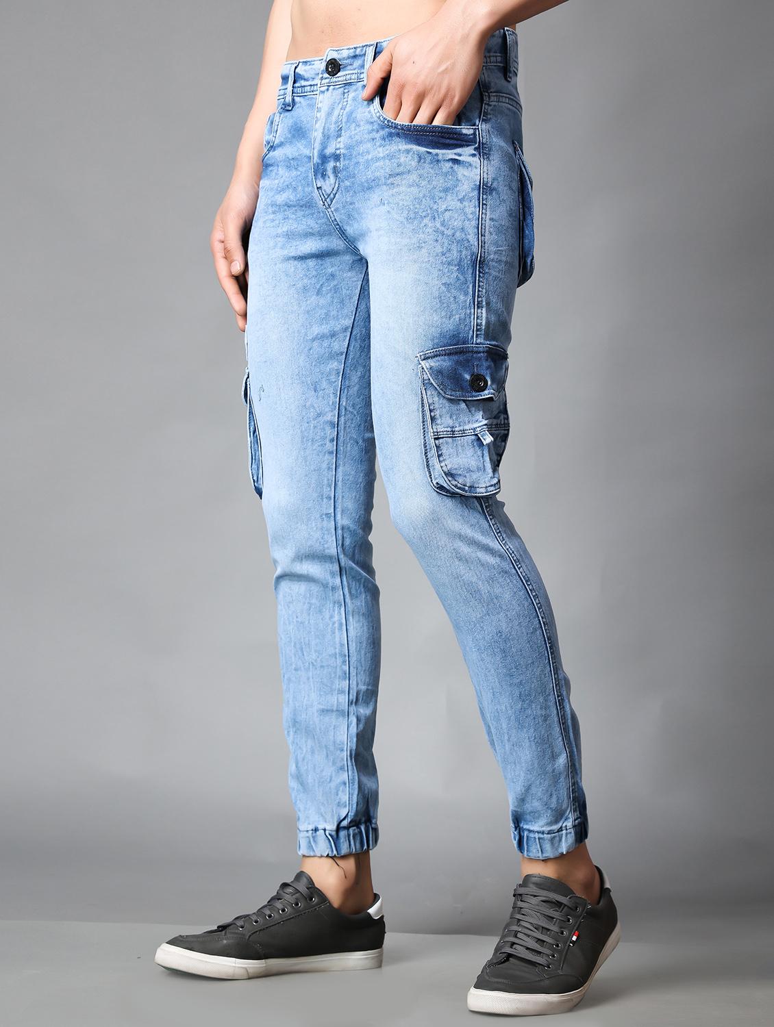 mens cargo plain jeans - 20012293 - Standard Image - 1