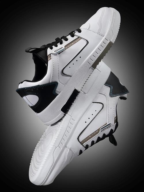 white synthetic lace up sneakers - 20012891 - Standard Image - 0