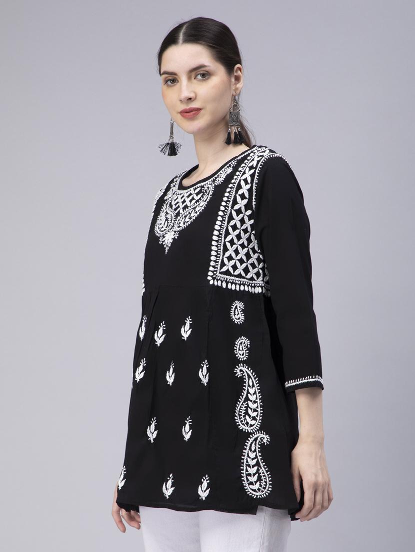 chikankari georgette short kurti - 20012915 -  Standard Image - 1