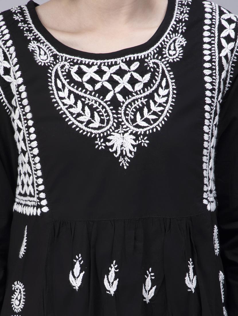 chikankari georgette short kurti - 20012915 - Standard Image - 4