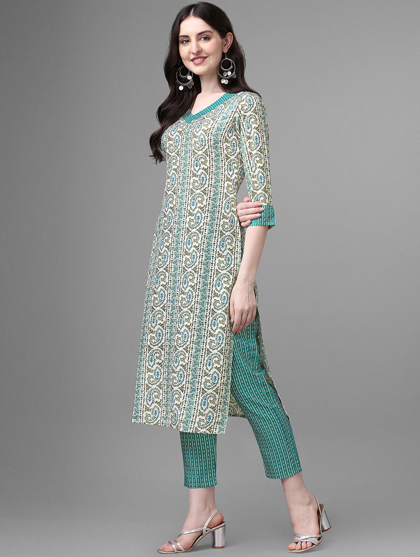 blue cotton kurta pant  set - 20013020 -  Standard Image - 1