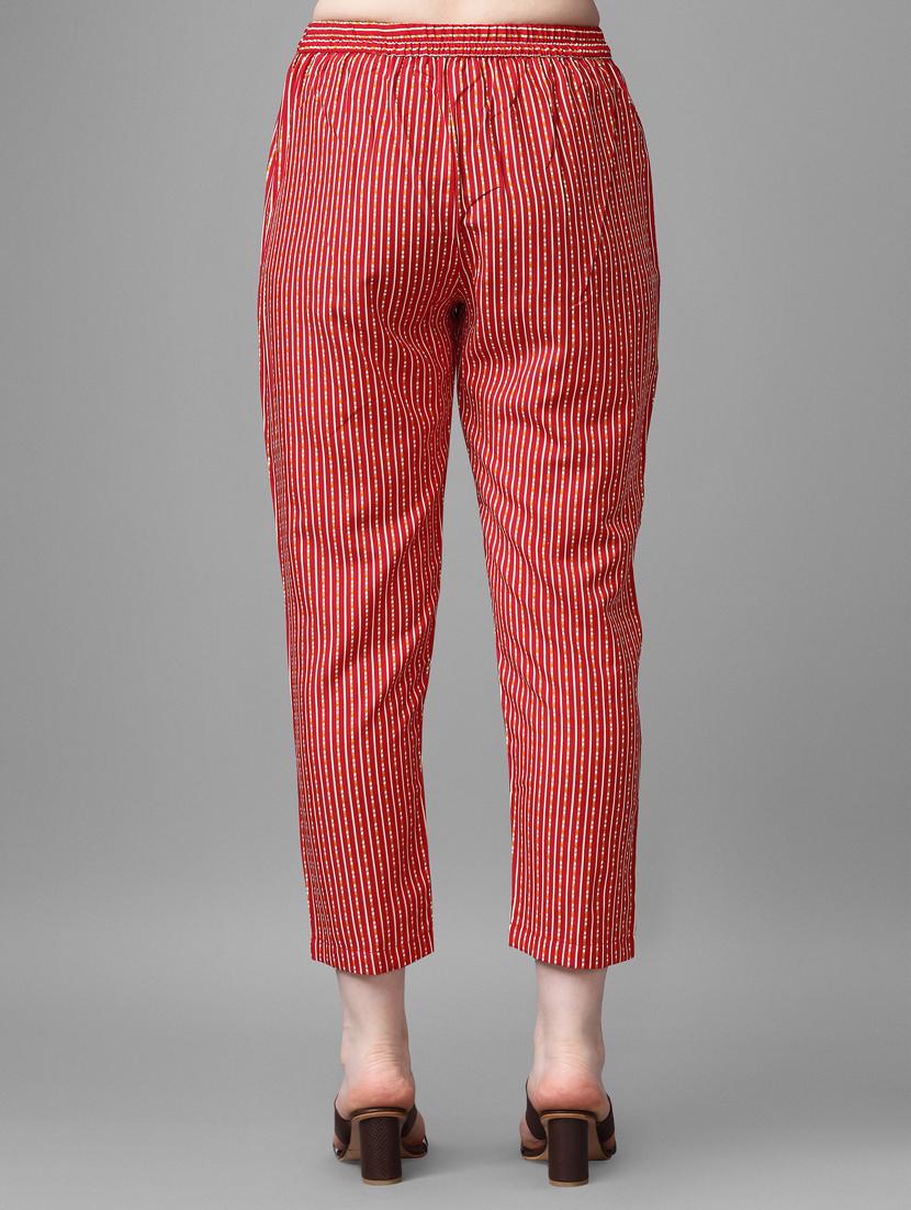 red cotton kurta pant set - 20013025 - Standard Image - 4