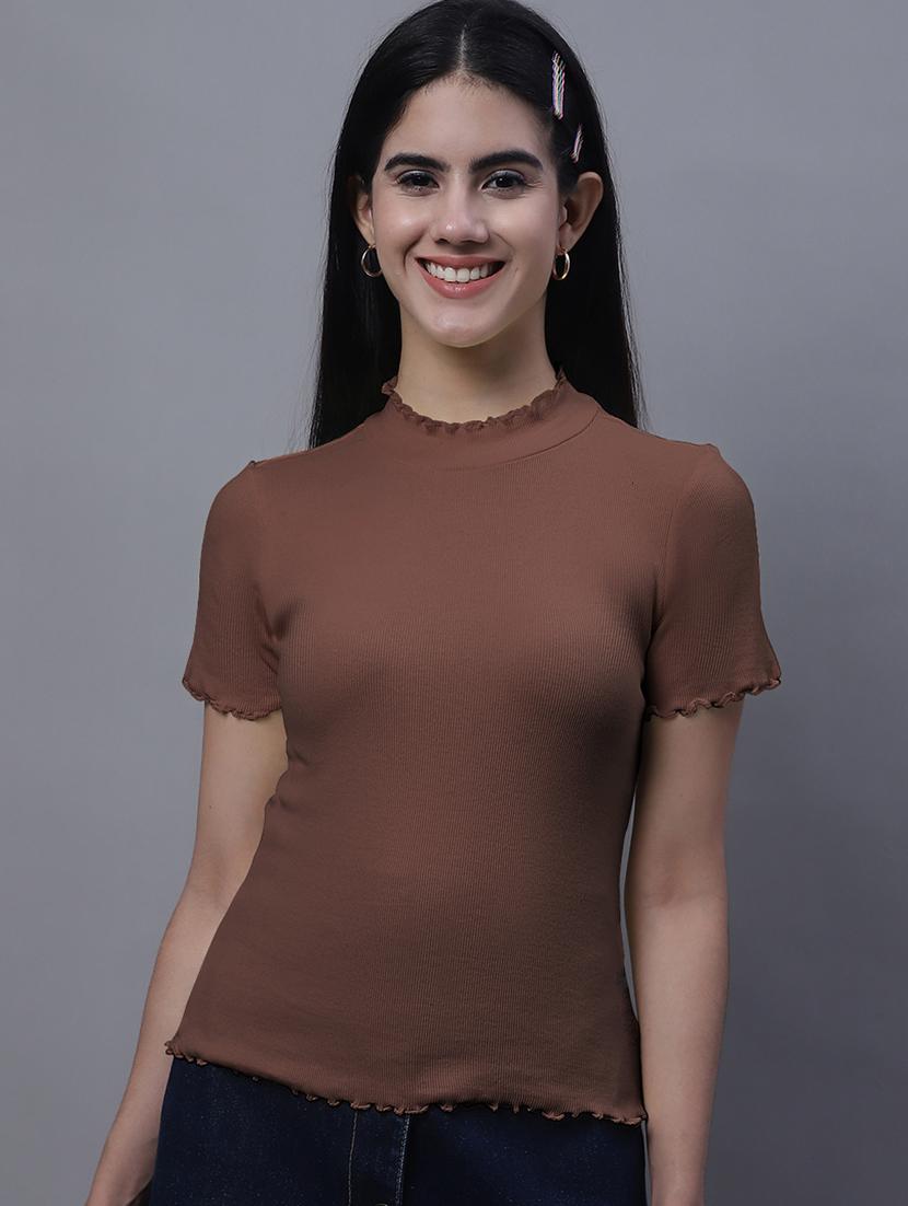 women's solid mock neck top - 20013039 -  Zoom Image - 0