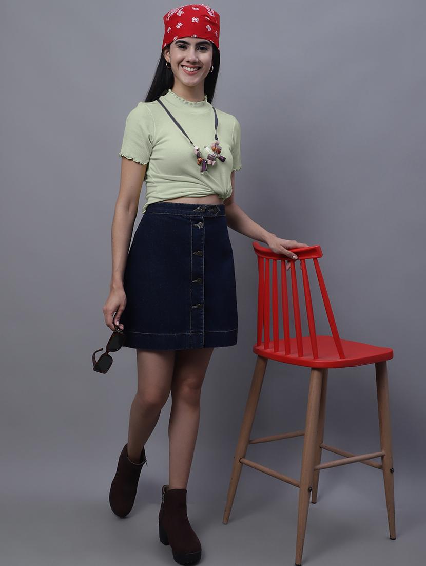 women solid cotton regular top - 20013043 - Standard Image - 4