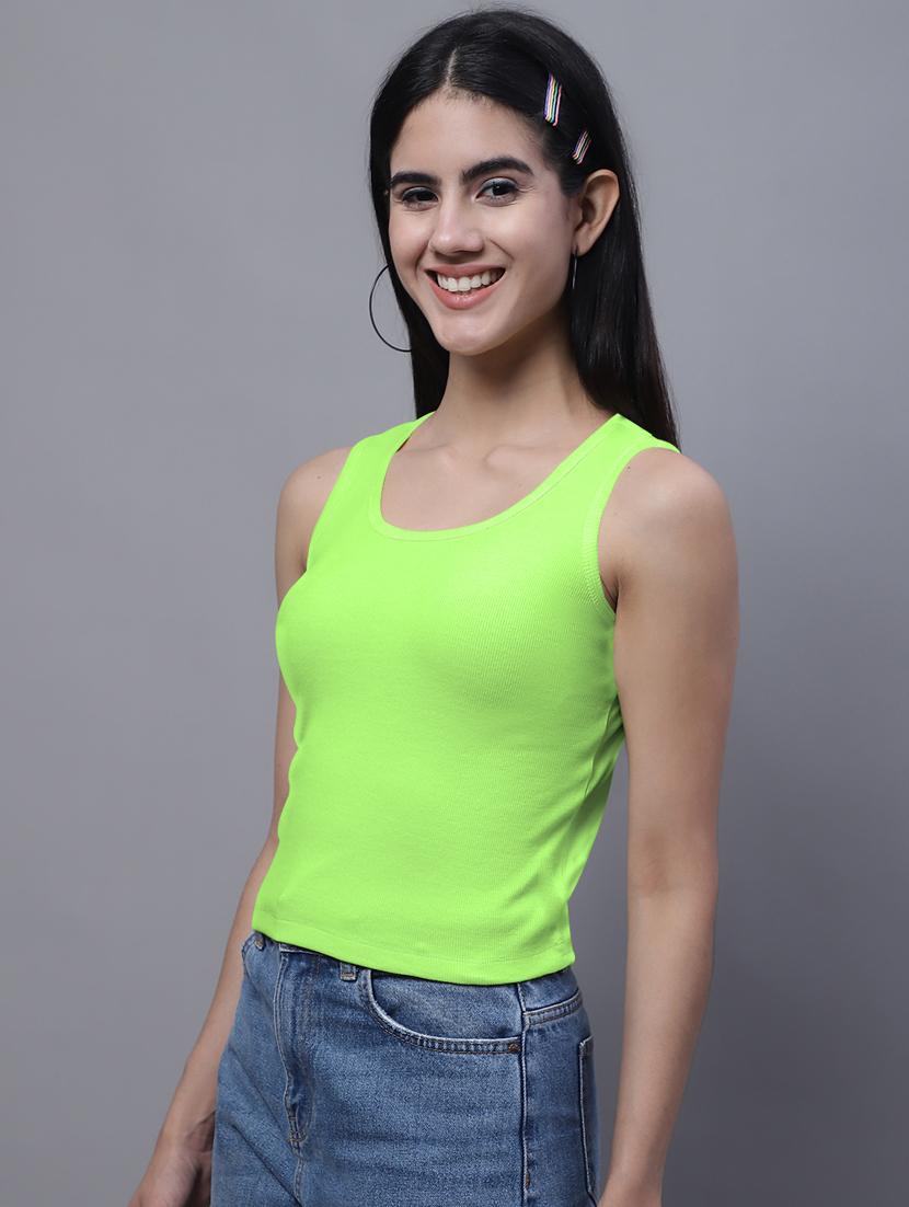 women's crop round neck top - 20013048 -  Standard Image - 1
