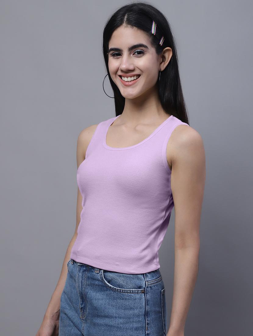 women's solid round neck top - 20013050 -  Standard Image - 1