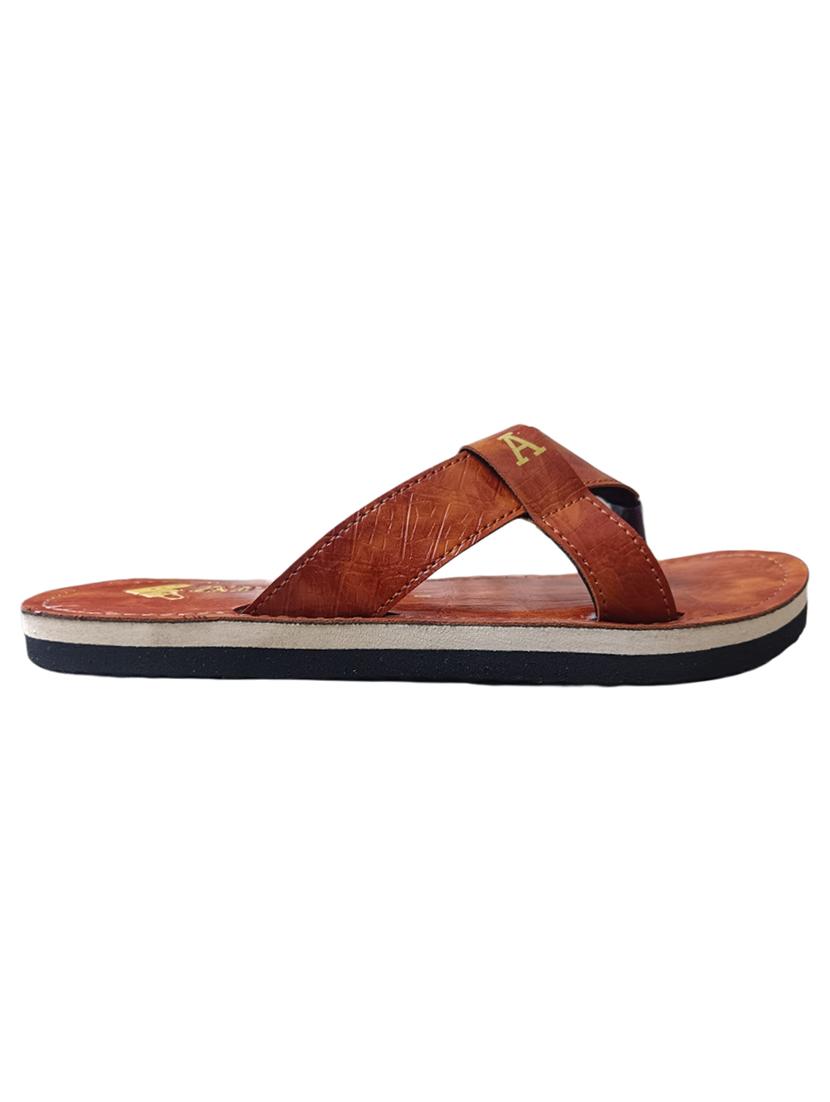 brown leather slip on flip flops - 20013625 -  Standard Image - 1