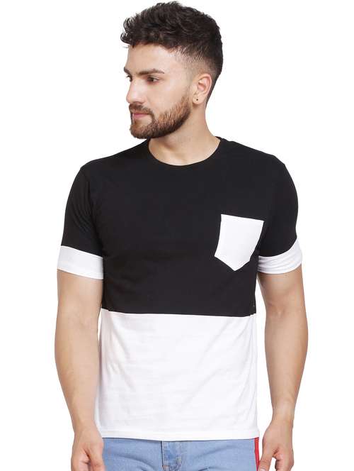 color block pocket tees t-shirt - 20014385 -  Standard Image - 0