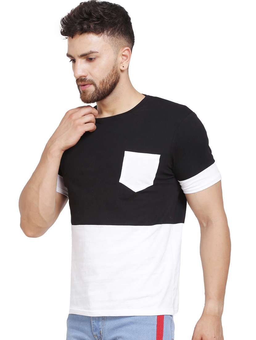 color block pocket tees t-shirt - 20014385 - Standard Image - 1