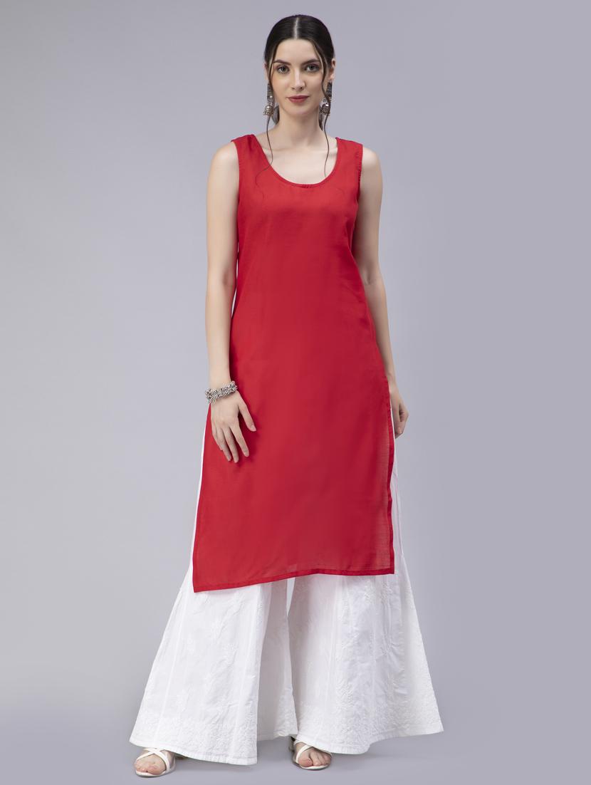 women's straight kurta - 20014482 - Standard Image - 4