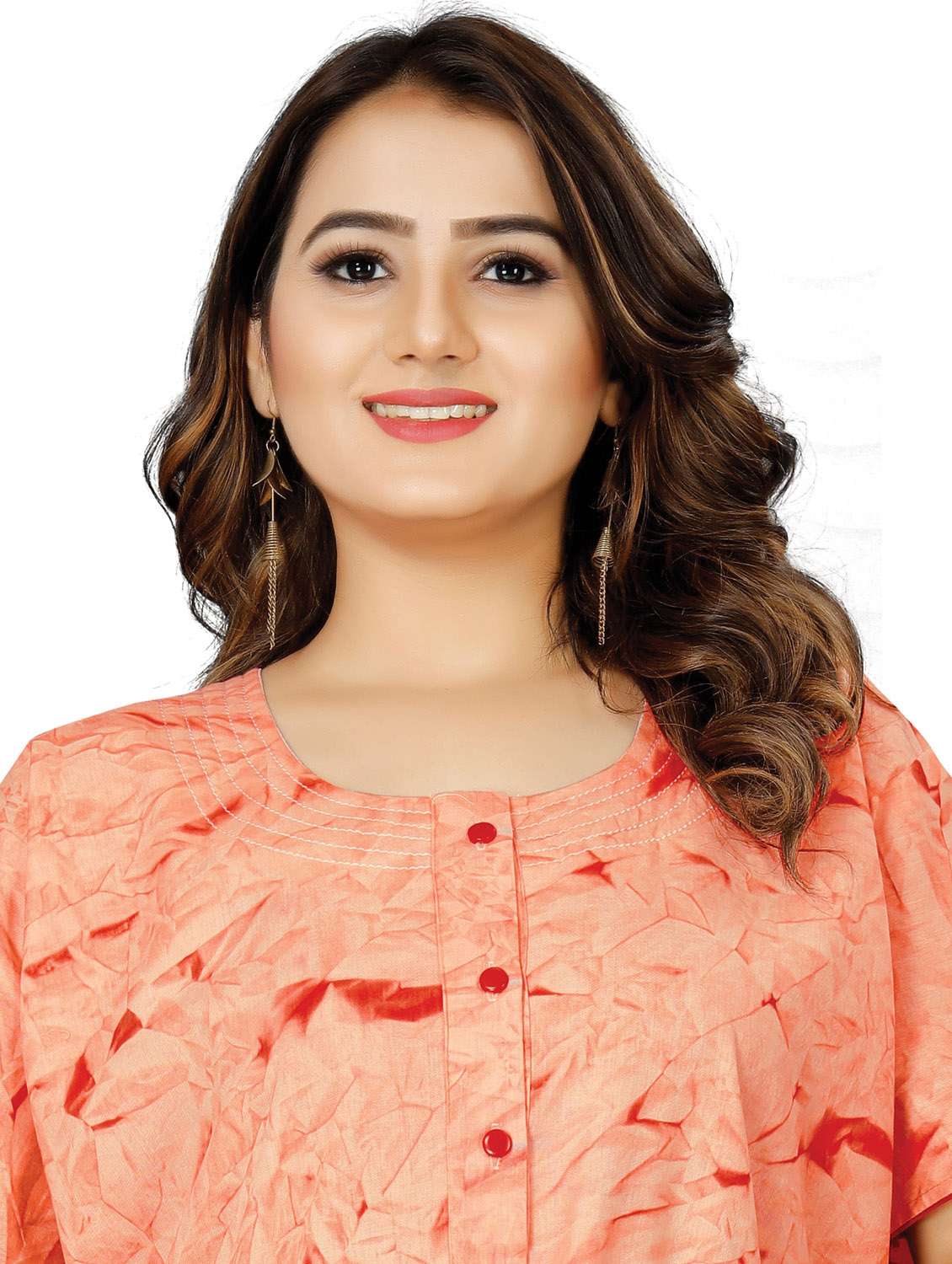 round neck printed nighty - 20015180 -  Standard Image - 4