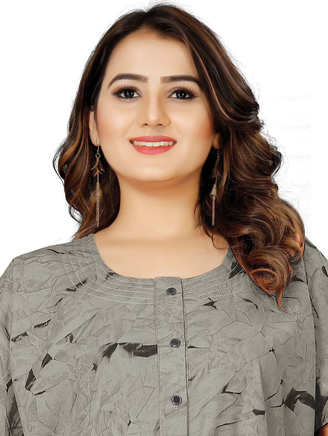 round neck printed nighty - 20015184 -  Standard Image - 4