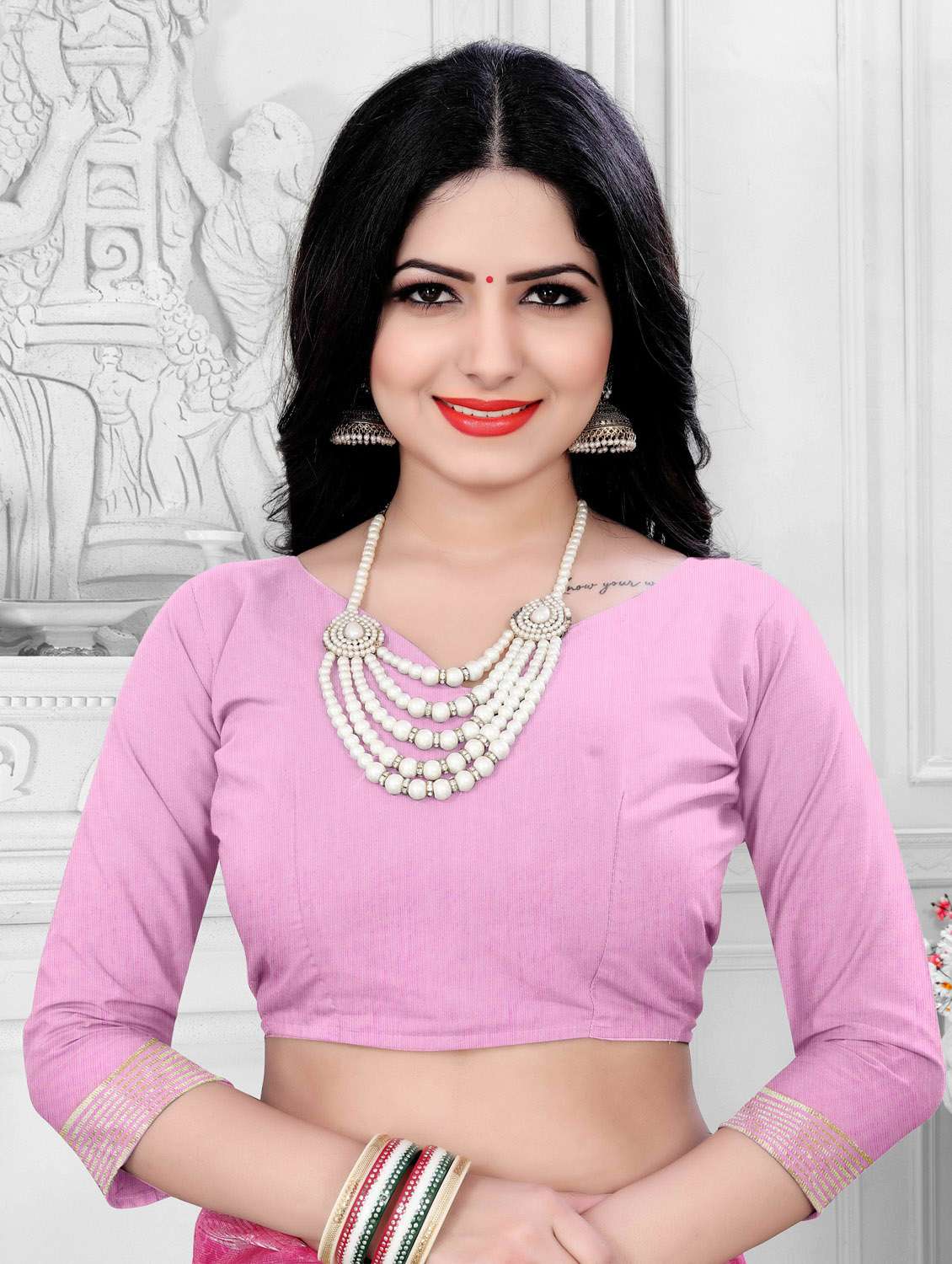 self design jamdani saree with blouse - 20015338 -  Standard Image - 4