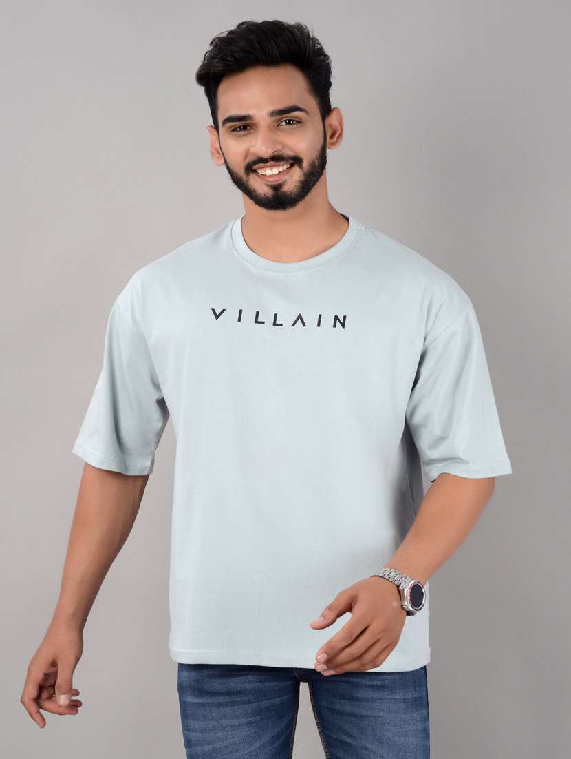 light blue lycra blend chest print tshirt