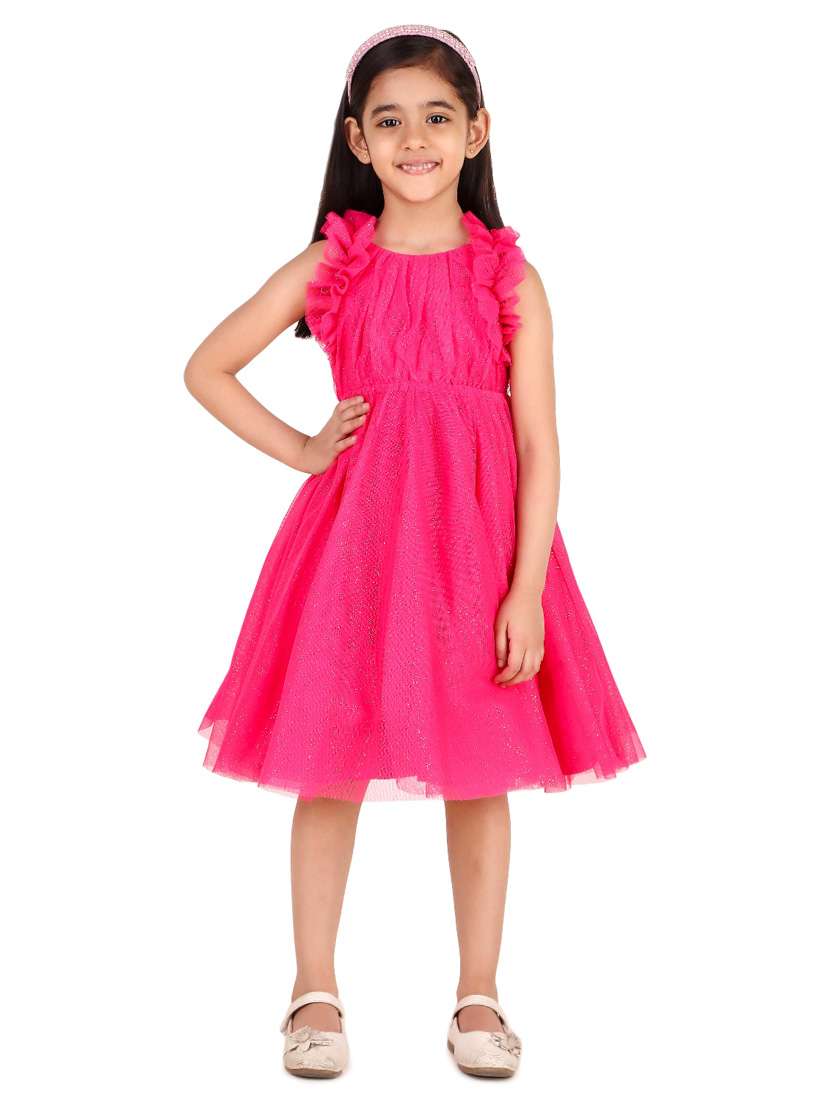 girls round neck sleeveless frock