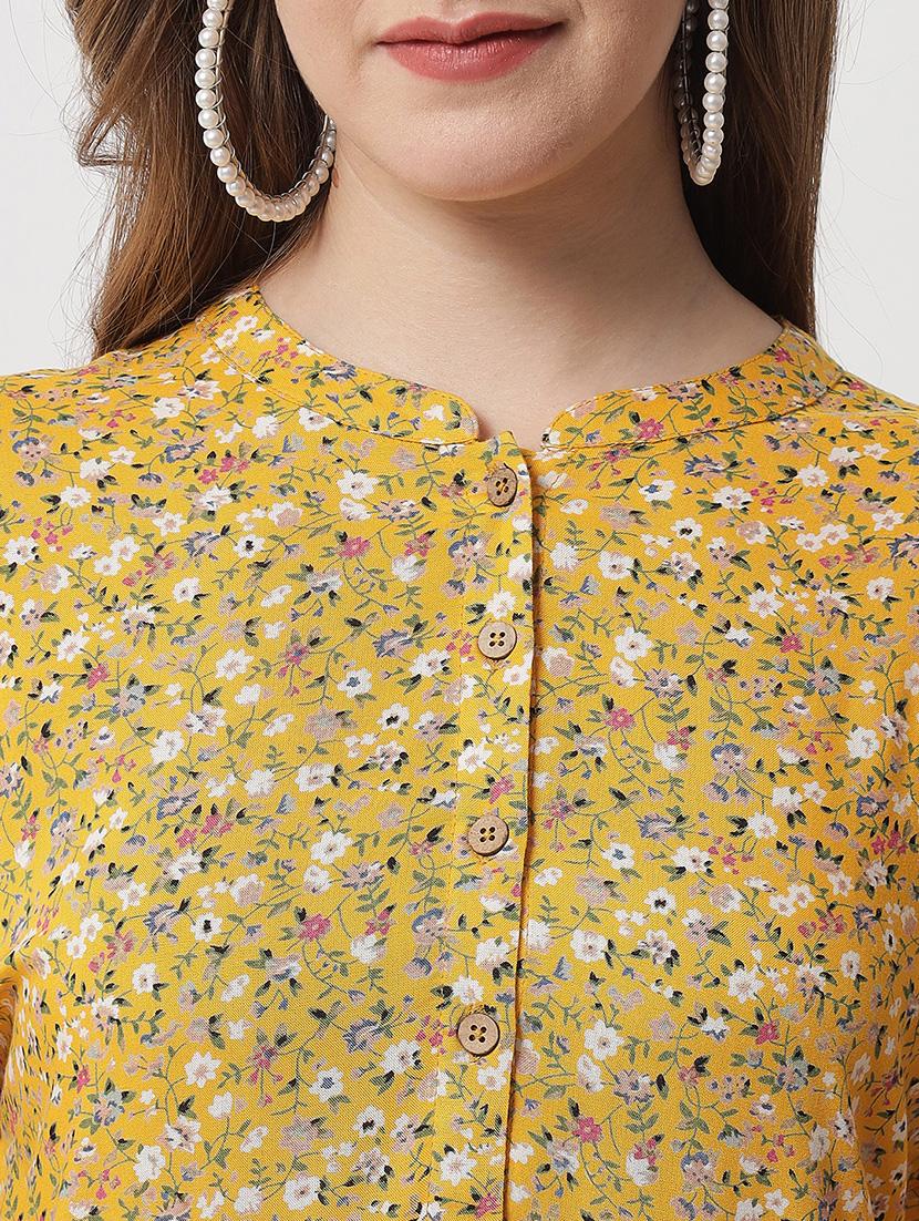 mandarin neck a-line kurti - 20016884 - Standard Image - 6