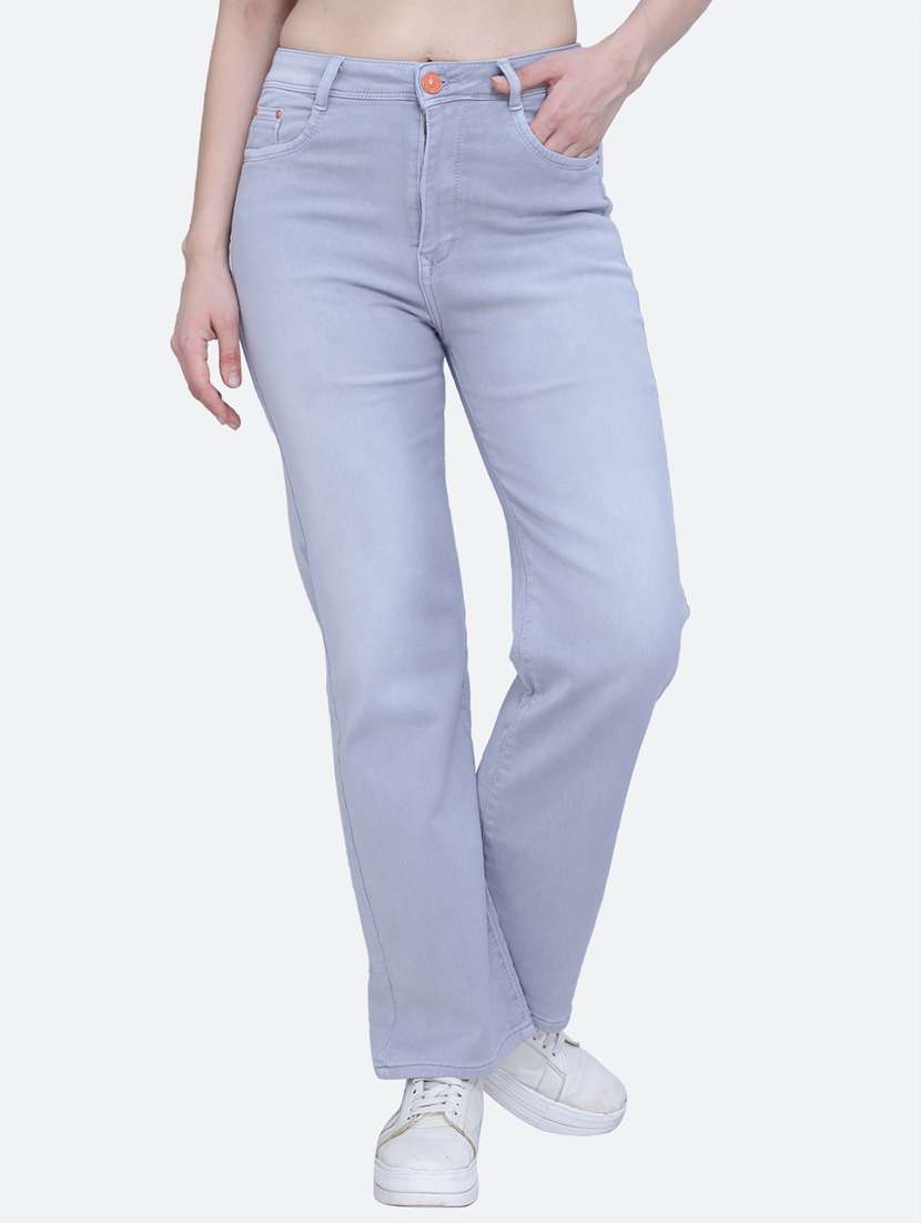 women's plain straight fit jeans