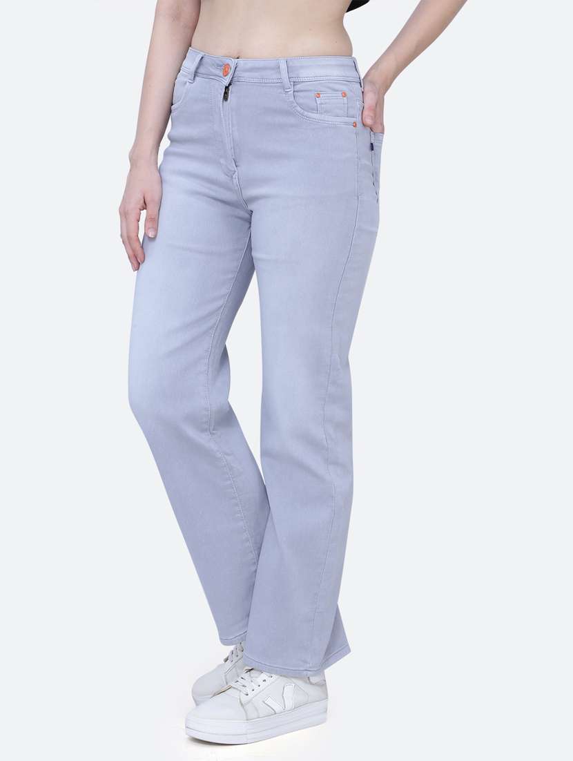 women's plain straight fit jeans - 20017566 - Standard Image - 1