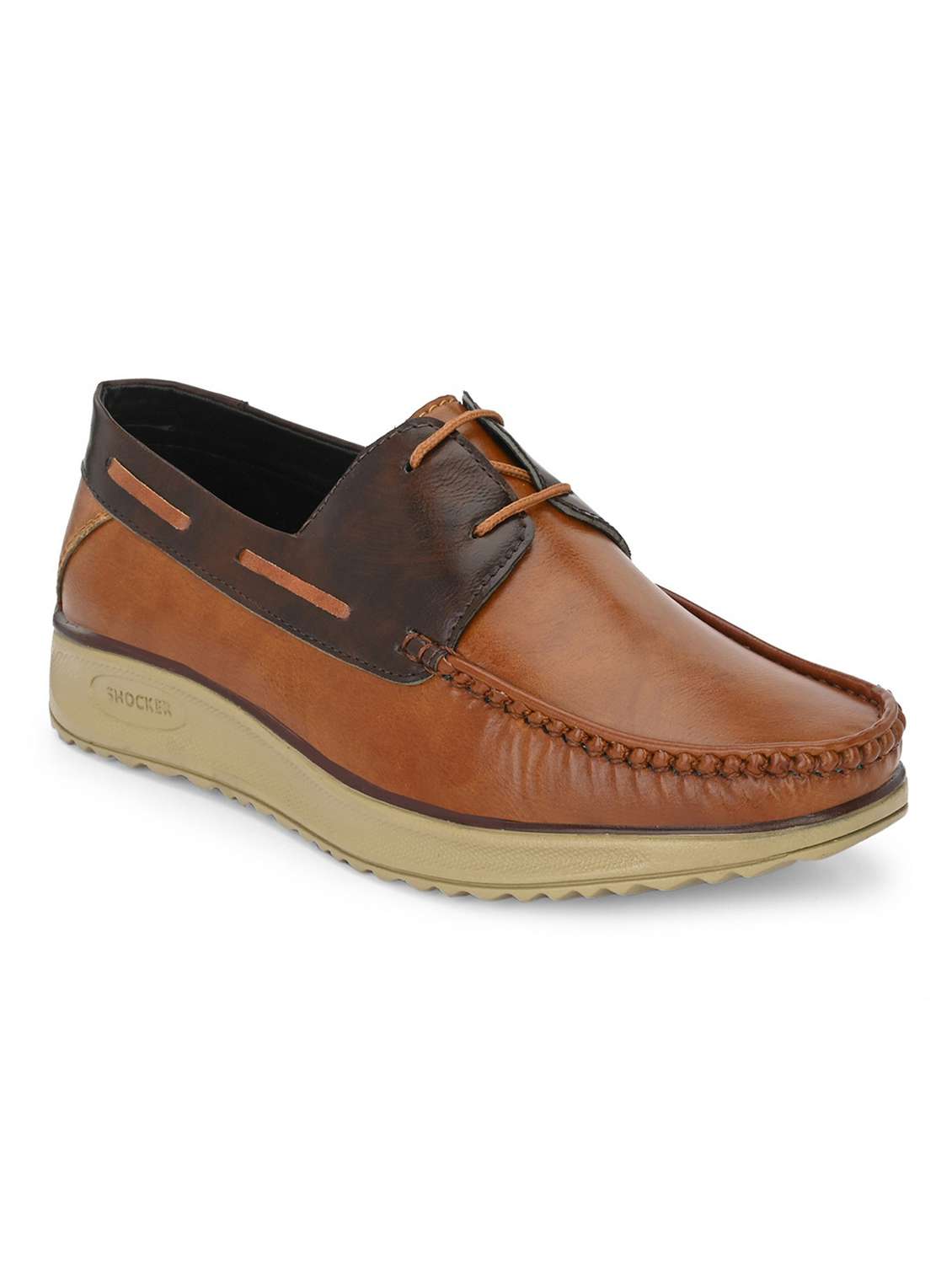 guava men tan synthetic leather casual boat shoes - 20017586 -  Standard Image - 1