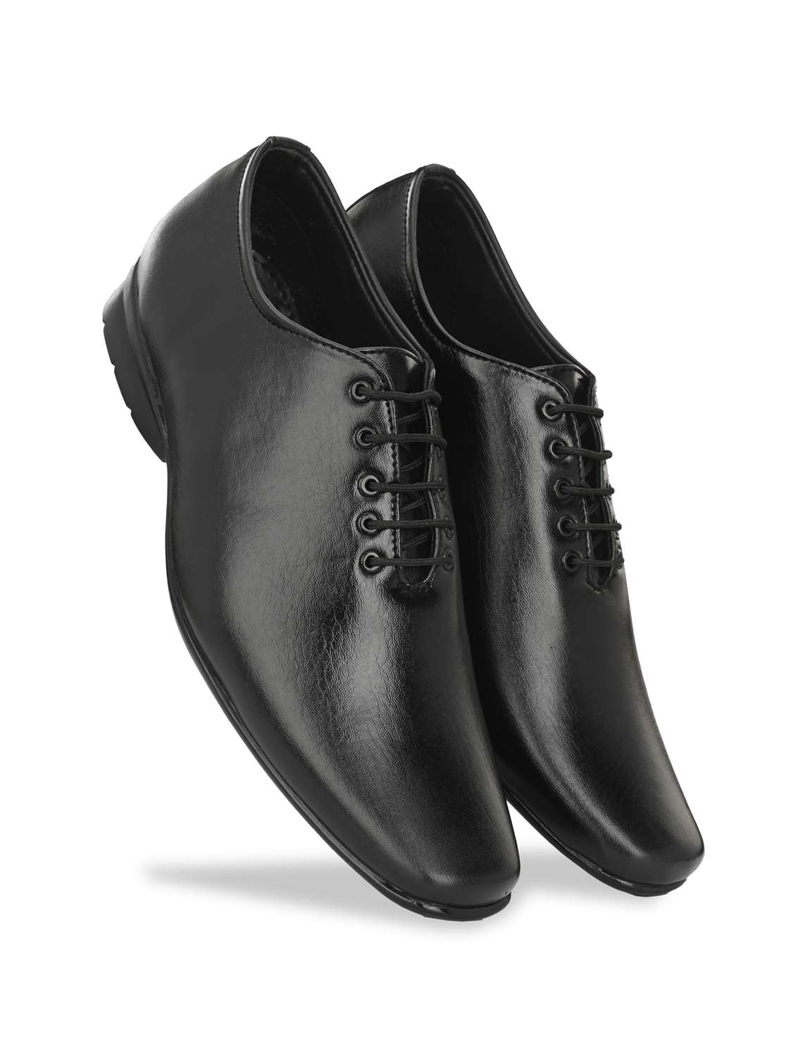 men black synthetic leather oxford formal shoes - 20017603 -  Standard Image - 4
