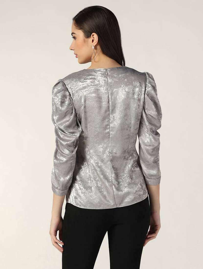 silver solid regular top - 20017877 -  Standard Image - 4