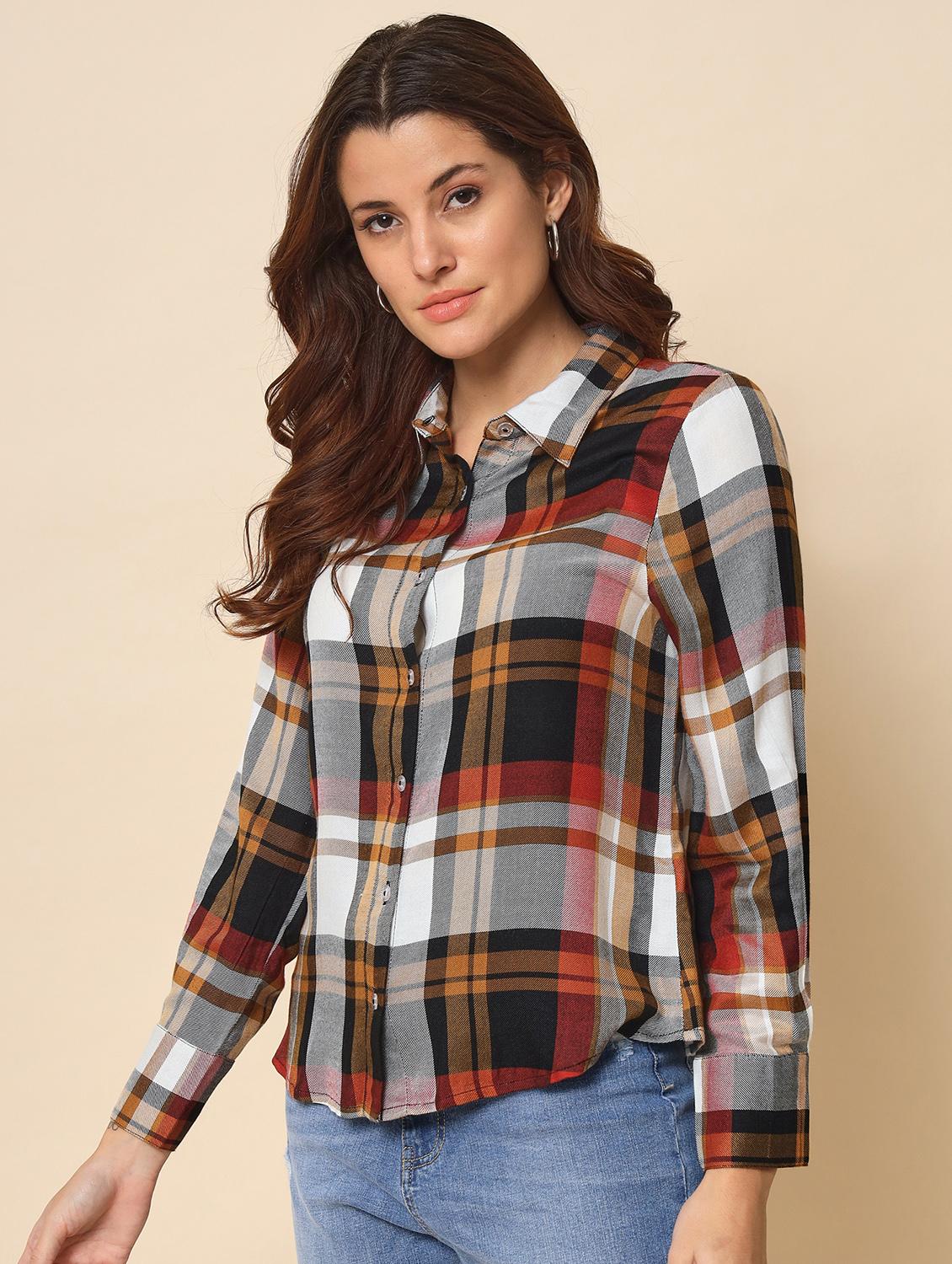 checkered regular shirt - 20017945 - Standard Image - 1