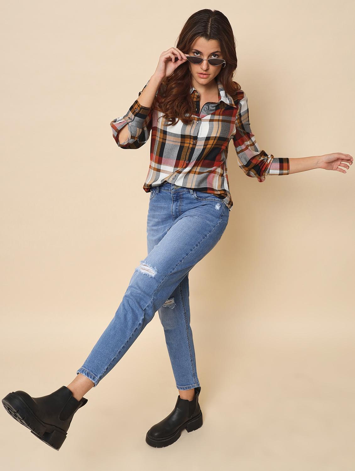 checkered regular shirt - 20017945 - Standard Image - 4