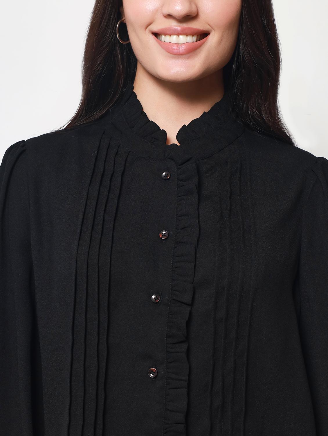 black solid shirt - 20017954 - Standard Image - 6
