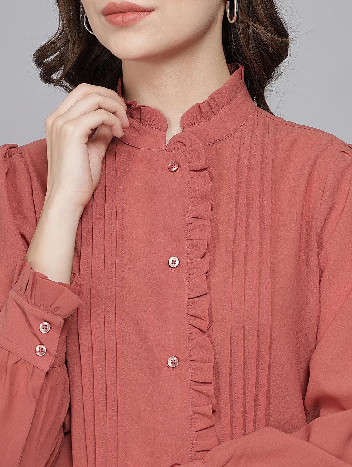 pink solid shirt - 20017955 - Standard Image - 6