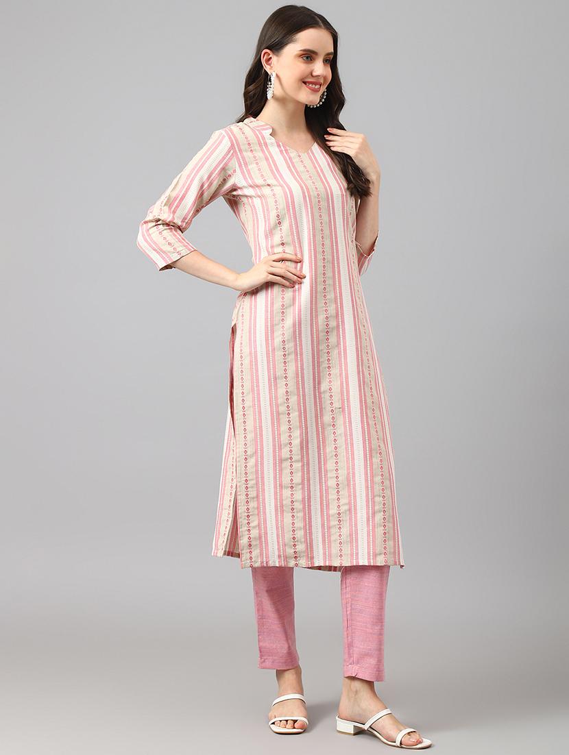 printed cotton kurta pant set - 20018298 - Standard Image - 1