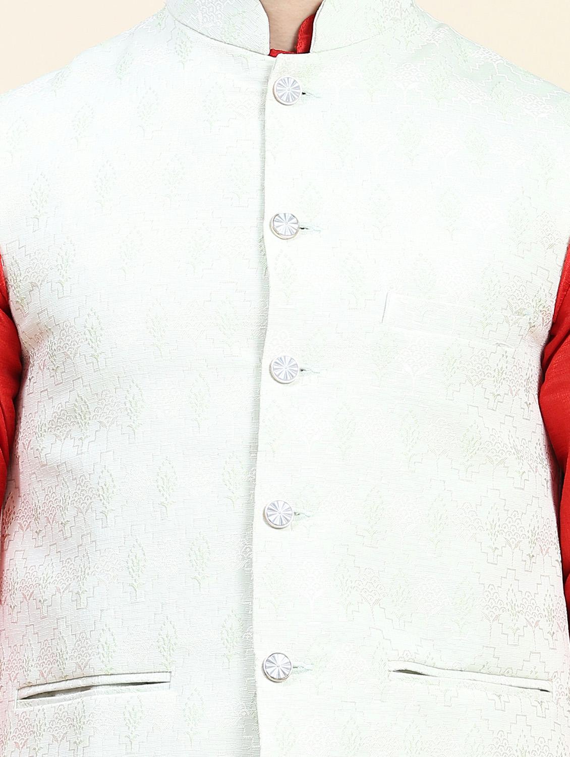 neutral polyester nehru jacket - 20018422 - Standard Image - 4