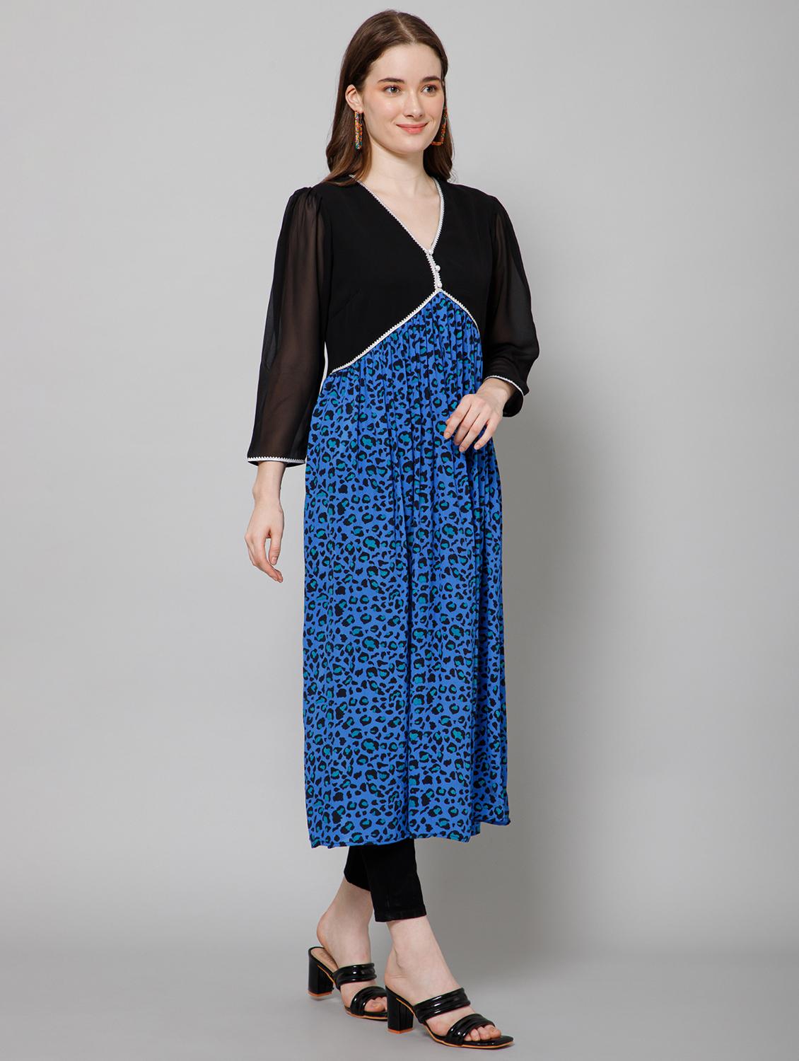 women's fit & flare printed dress - 20018435 -  Standard Image - 1