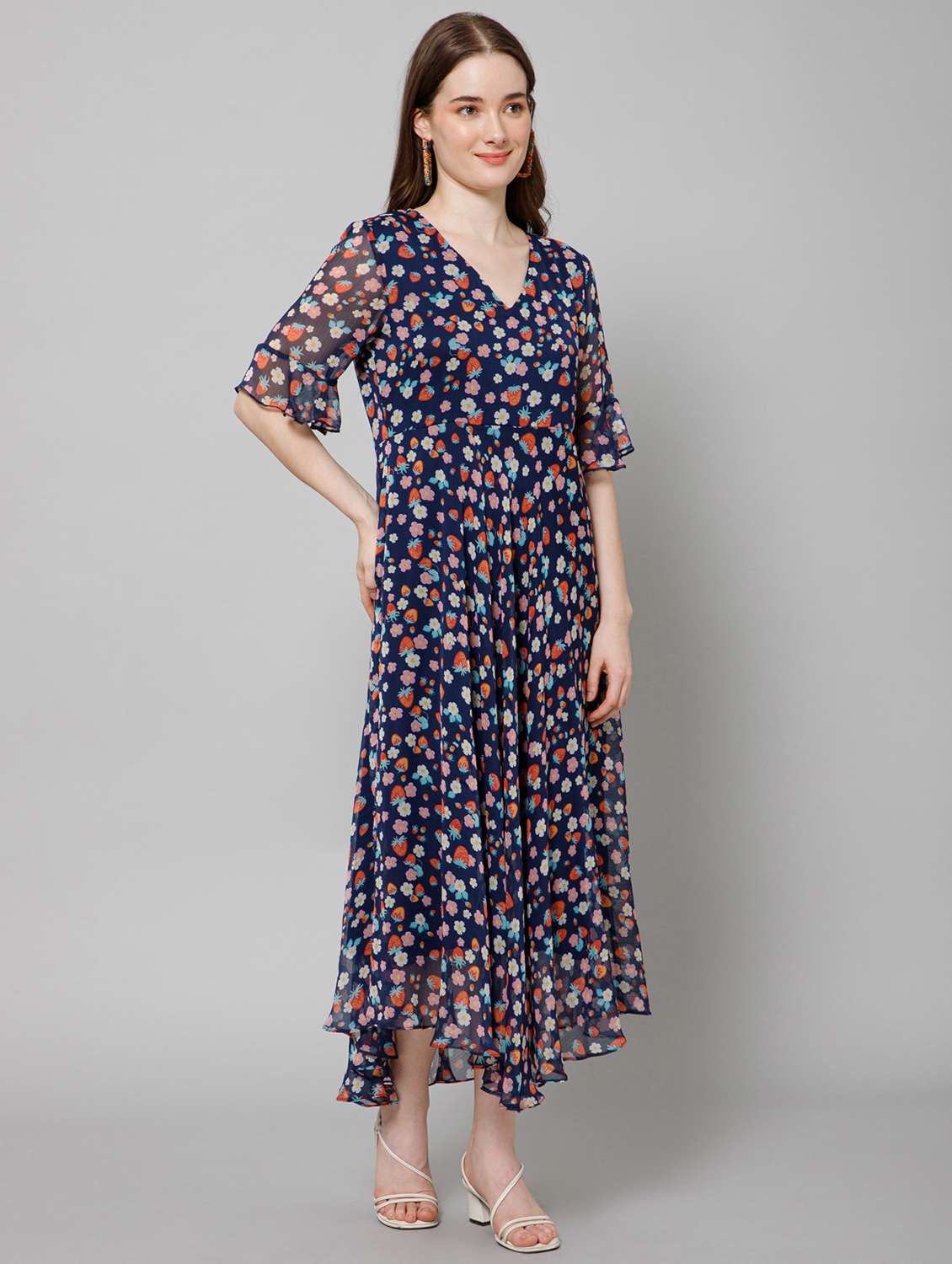 women's fit & flare floral dress - 20018437 -  Standard Image - 1