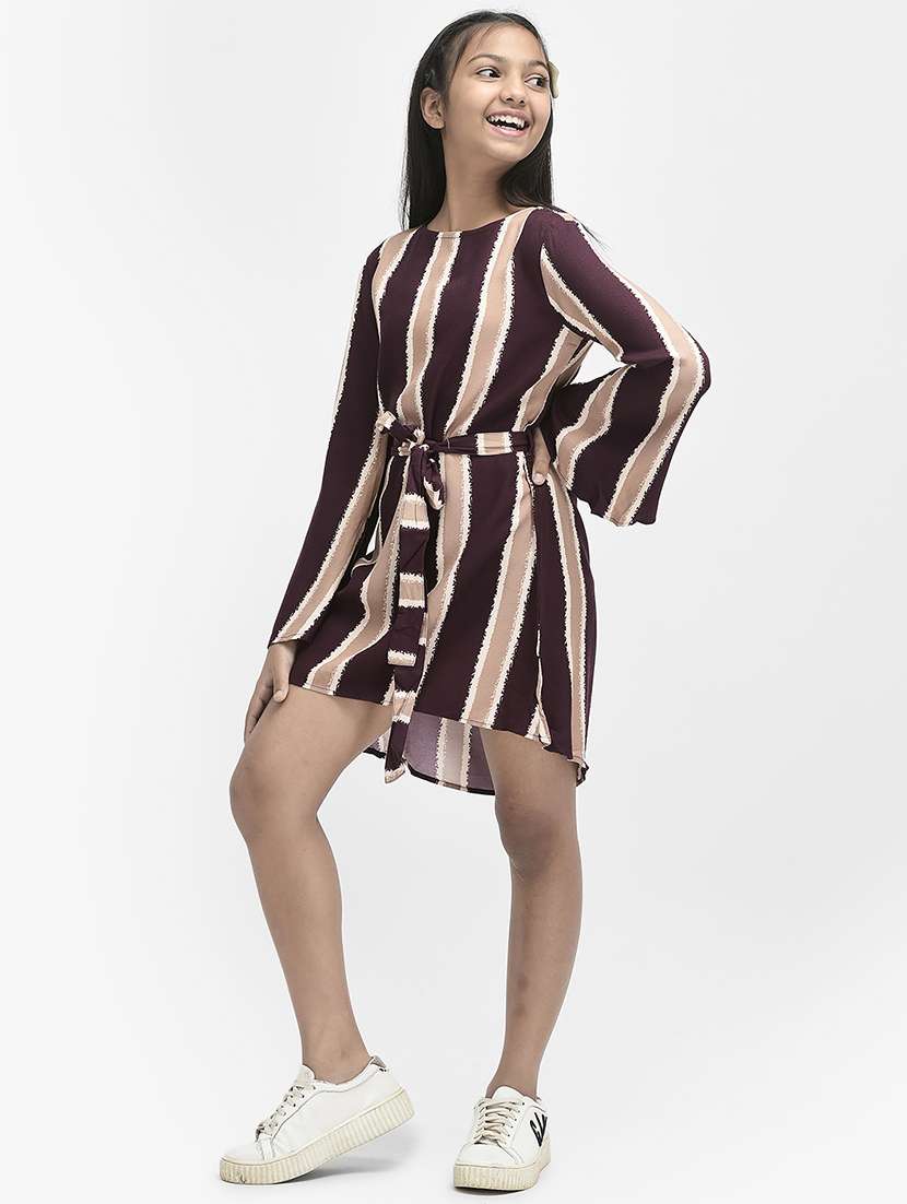 girls round neck long sleeves frock - 20018558 -  Standard Image - 1