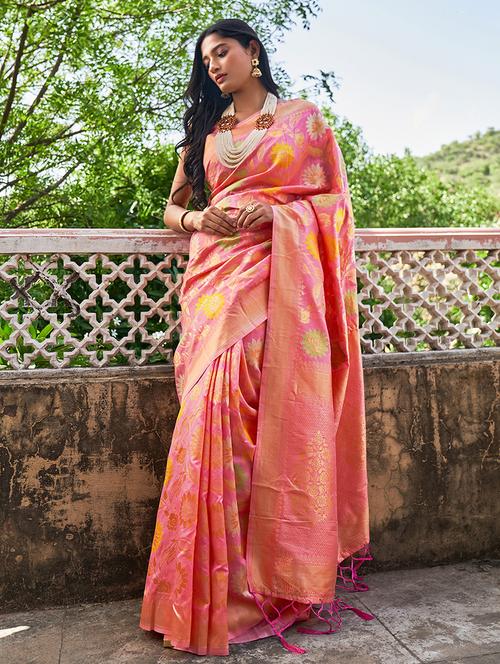 women's banarasi saree with blouse - 20018607 - Standard Image - 0