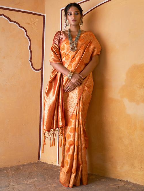 women's self design yellow colored saree with blouse - 20018623 - Standard Image - 0