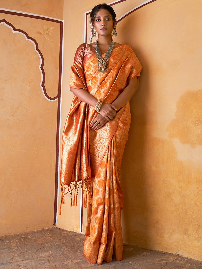 women's self design yellow colored saree with blouse - 20018623 - Zoom Image - 0