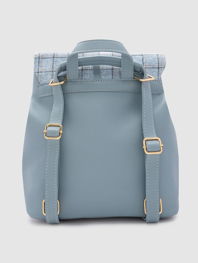 blue checkered regular backpack - 20018739 - Standard Image - 1