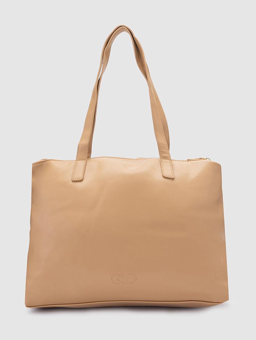 beige pu regular handbag - 20018752 - Standard Image - 1