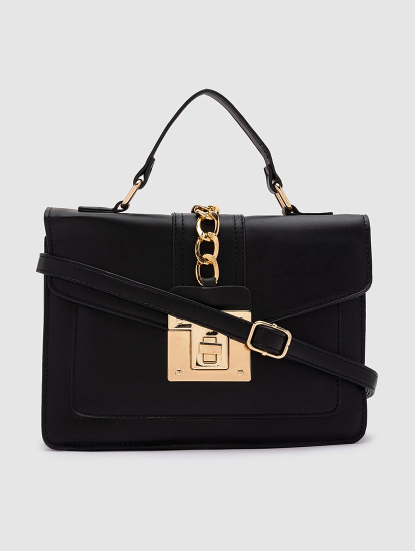 black pu regular satchel - 20018761 - Zoom Image - 0