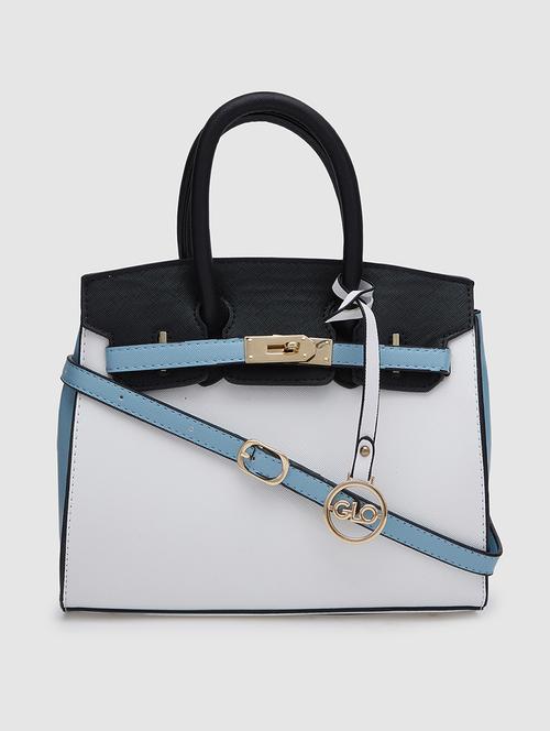 white pu regular satchel - 20018894 - Standard Image - 0