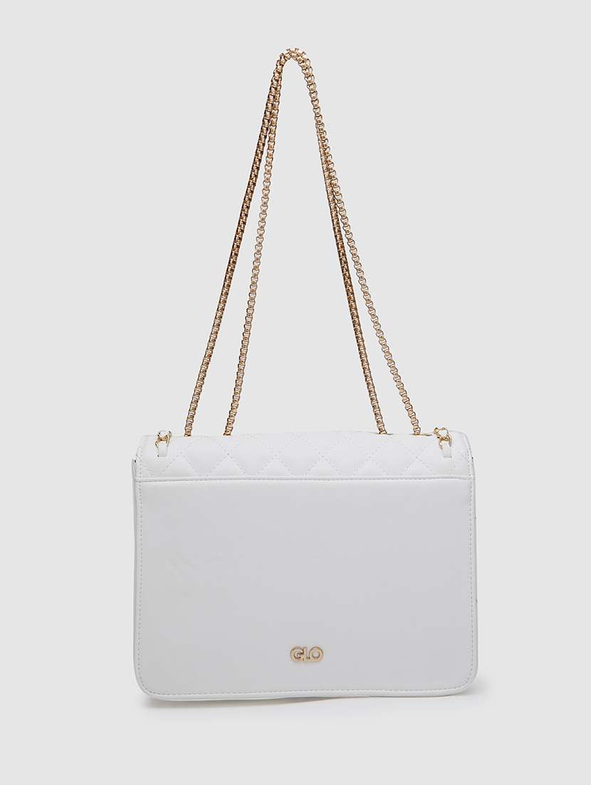white pu regular sling bag - 20018895 -  Standard Image - 1