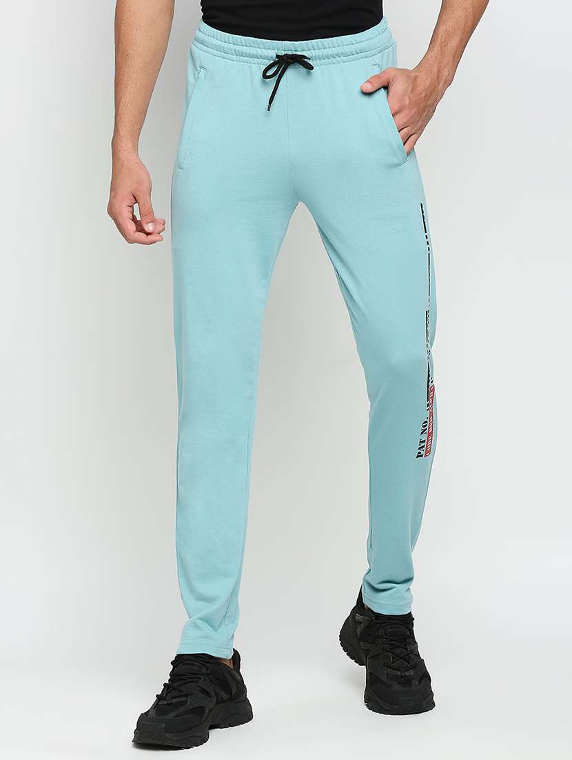 light blue cotton joggers track pant - 20018959 - Zoom Image - 0