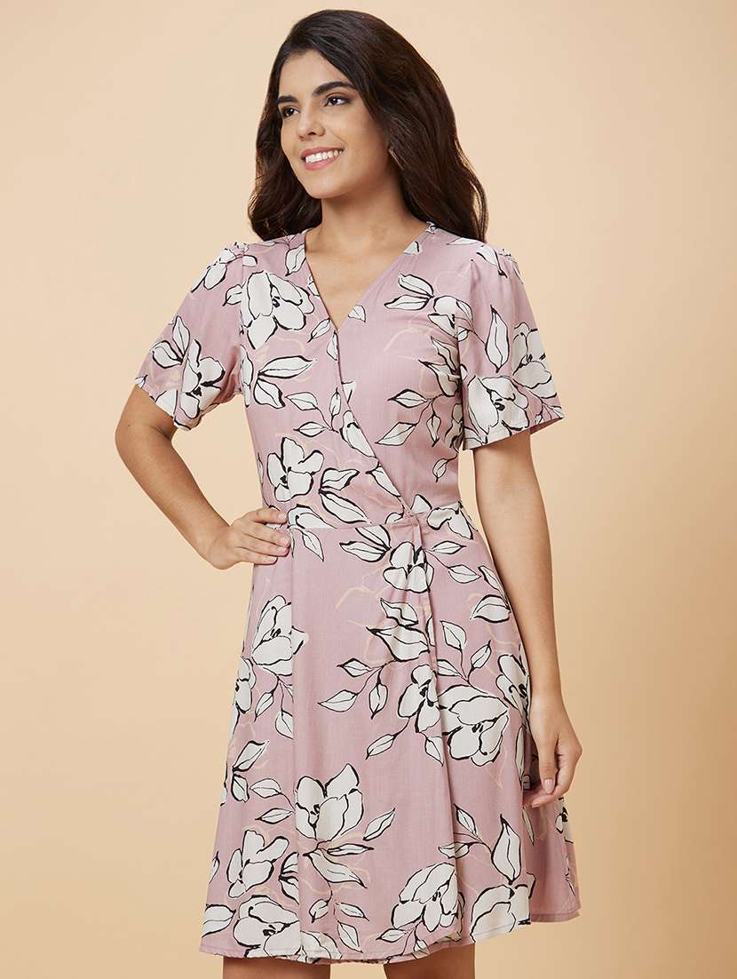 women's wrap floral dress - 20019013 - Standard Image - 1