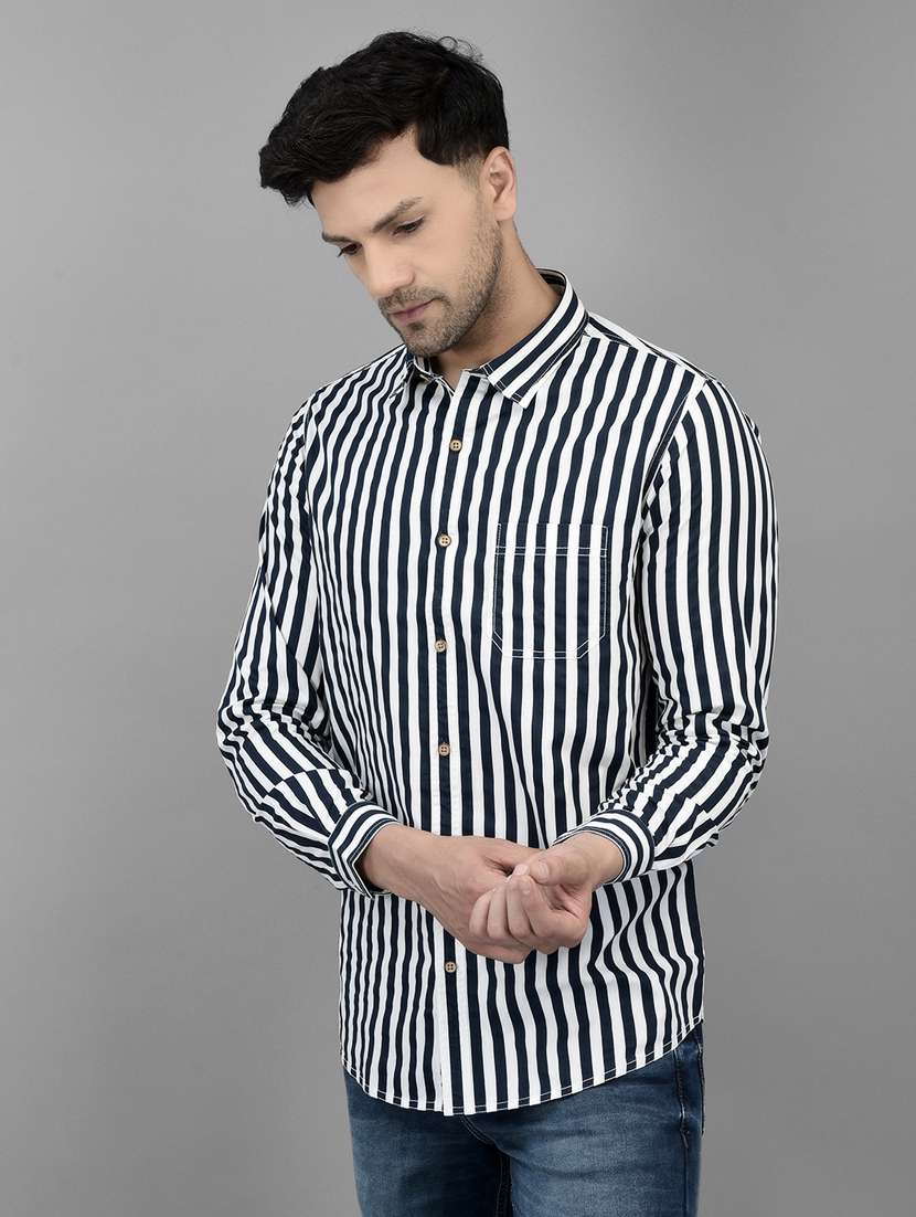 mens stripes casual shirt - 20019050 - Standard Image - 1
