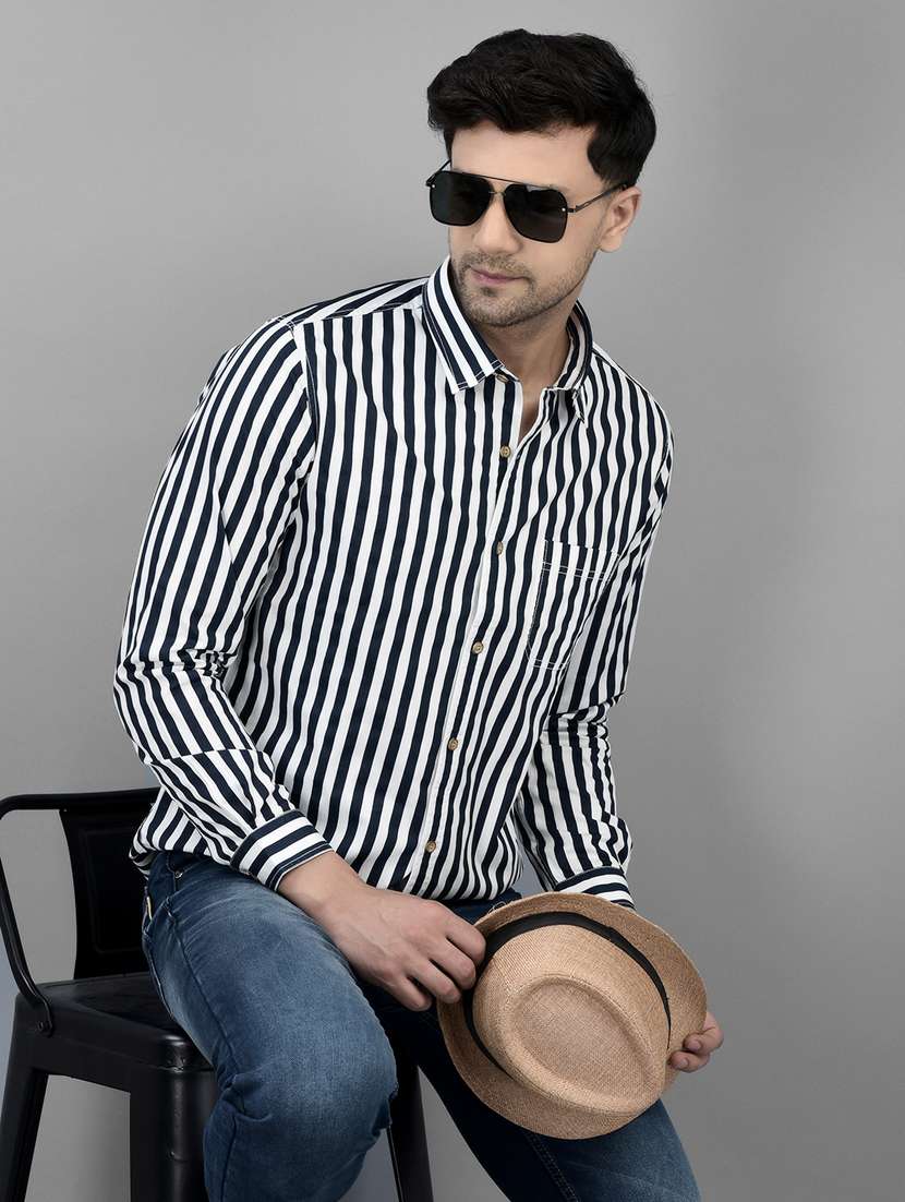 mens stripes casual shirt - 20019050 - Standard Image - 4