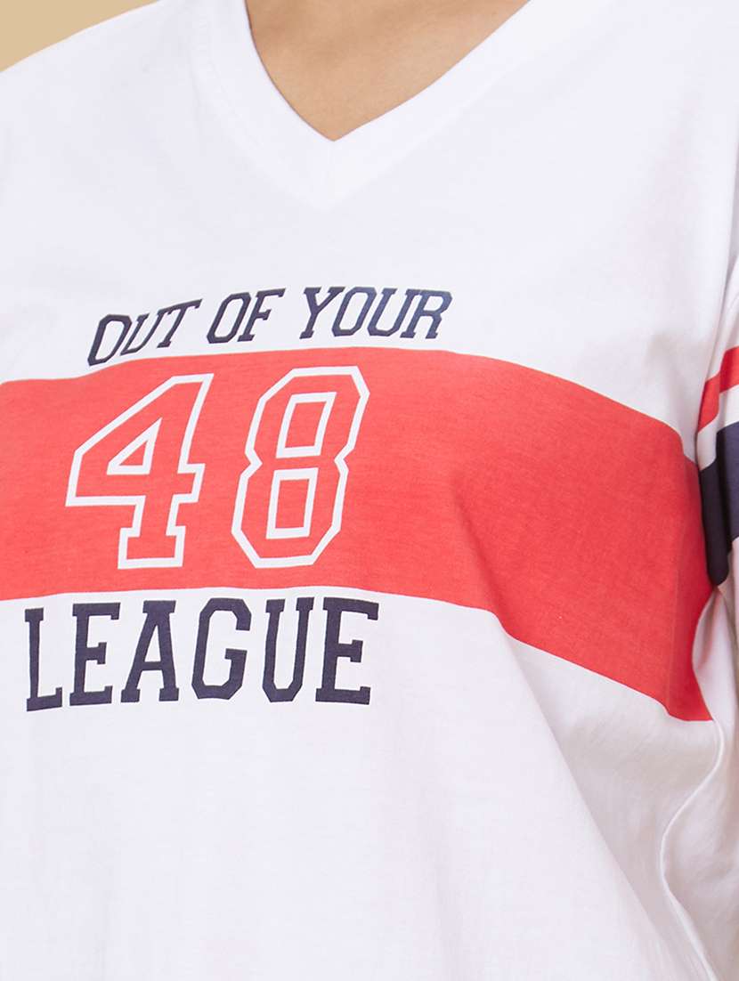 women's front print v neck t-shirt - 20019099 -  Standard Image - 4