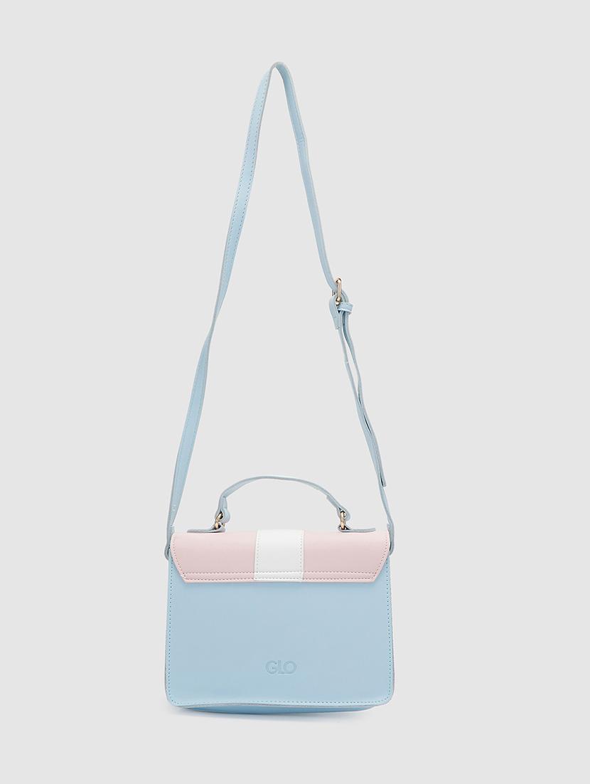 blue leatherette (pu) handbag - 20019119 - Standard Image - 1